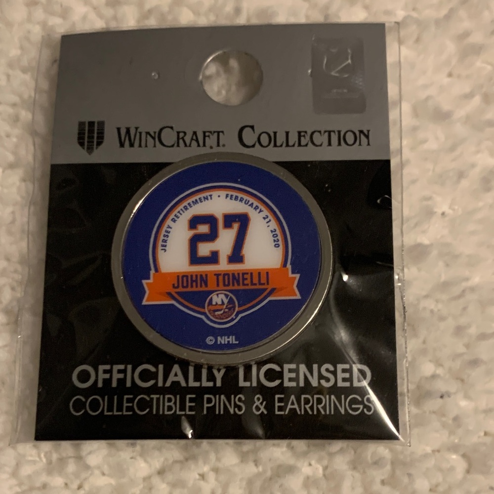 Wincraft NHL John Tonelli Blue and Orange Pin